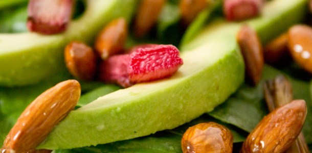 Salat med bagte rabarber