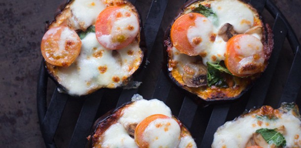 aubergine mini pizza